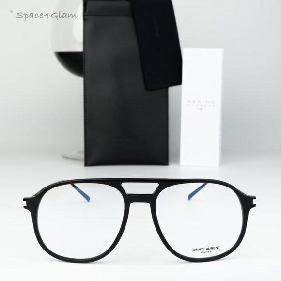 Saint Laurent Men Eyeglasses Black Demo Aviator SL626 001...